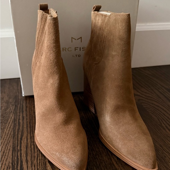 Marc Fisher Women's Brown Suede Ankle Booties - Picture 4 of 6